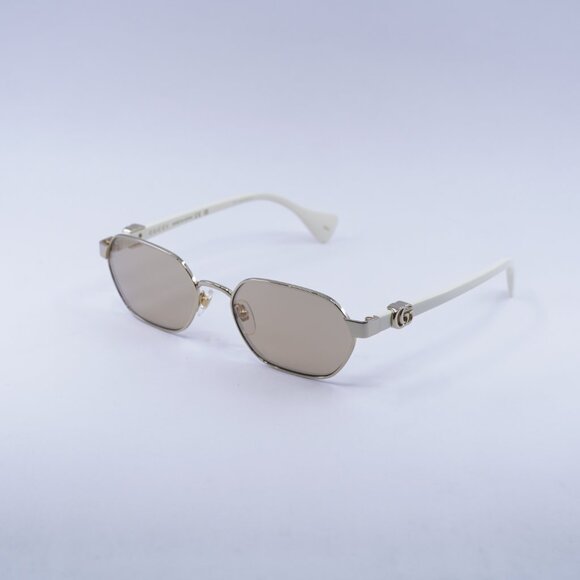 Gucci GG1593S 002 Sunglasses Endura Gold Oval Frame, Nude Lenses - Picture 4 of 10